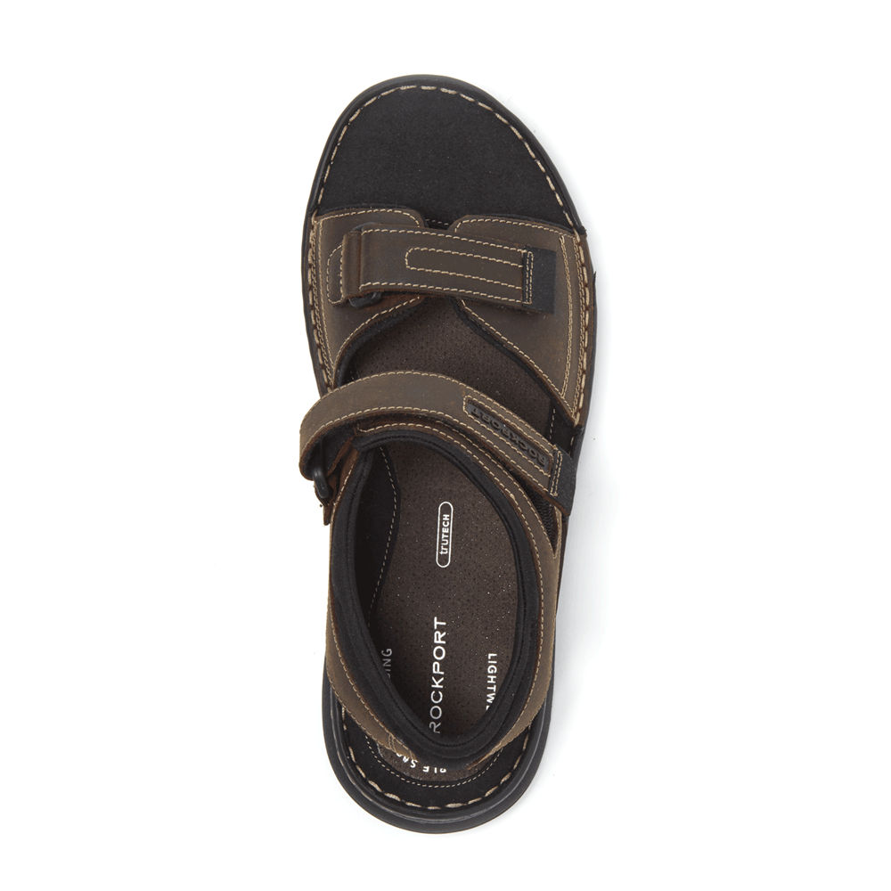 Sandalias Rockport Hombre Mexico - Darwyn Quarter Strap Marrom - GMBTV5342